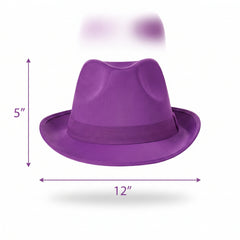 Purple Fedora Hat - One Size