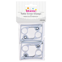 White Plastic Table Cover Clamps - 1.25-inch, 4-Pack