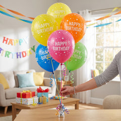 Vibrant Confetti Birthday Latex Balloons, 12-Inch, 20-Pack