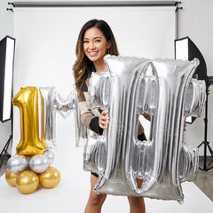 Silver Star Metallic Foil Balloon