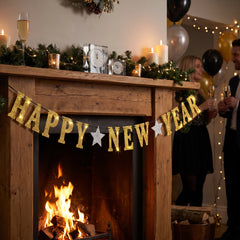 Glitter Gold "Happy New Year" Banner Decoration