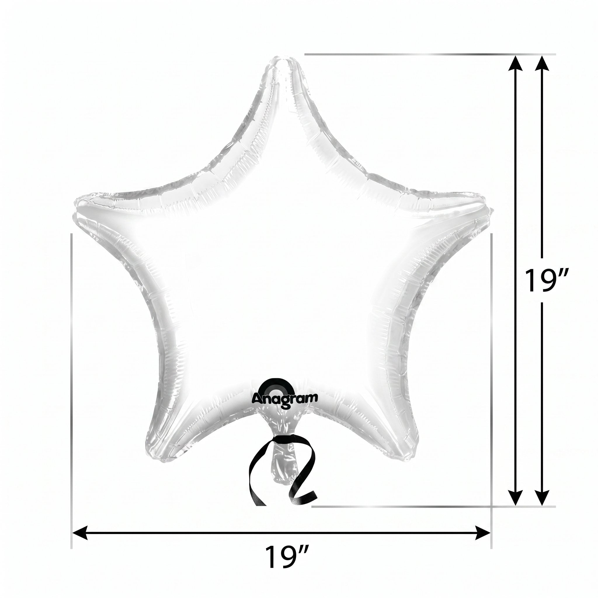 White Foil 19" Star Balloon - Metallic Finish