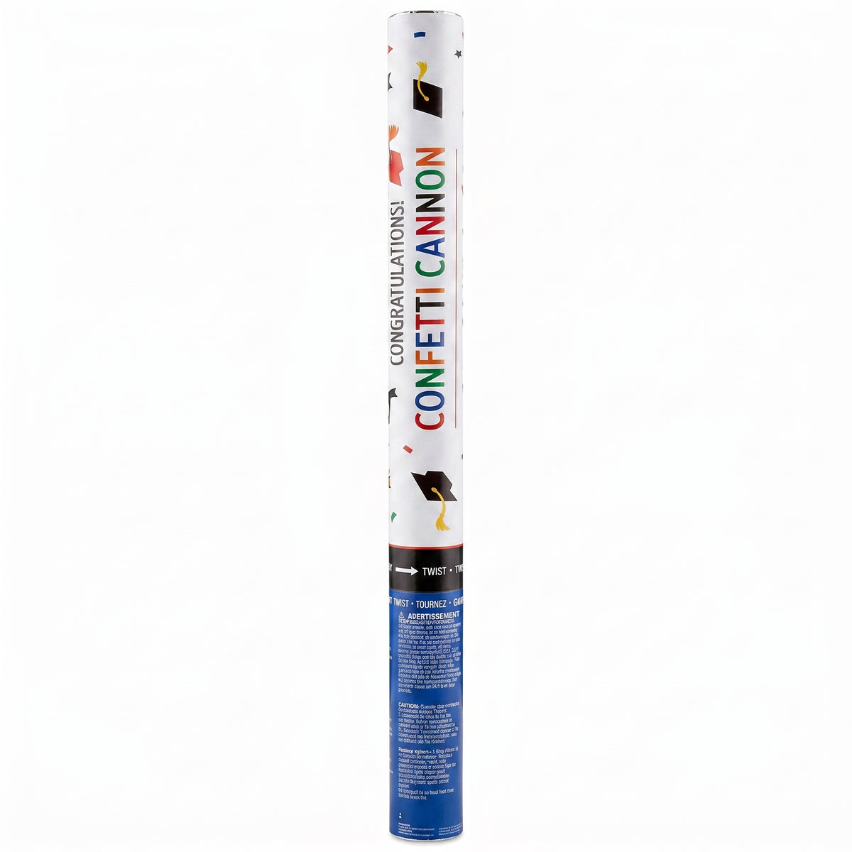 Giant Graduation Confetti Cannon Popper - Multicolor