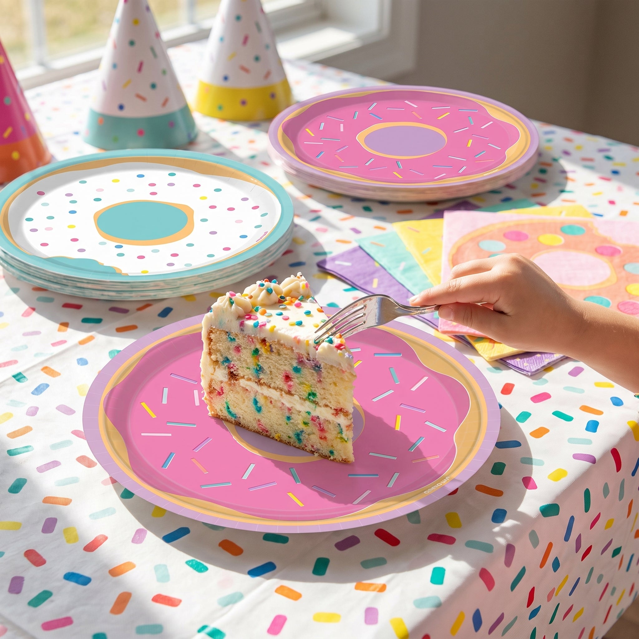 Donut Party 7" Round Paper Plates