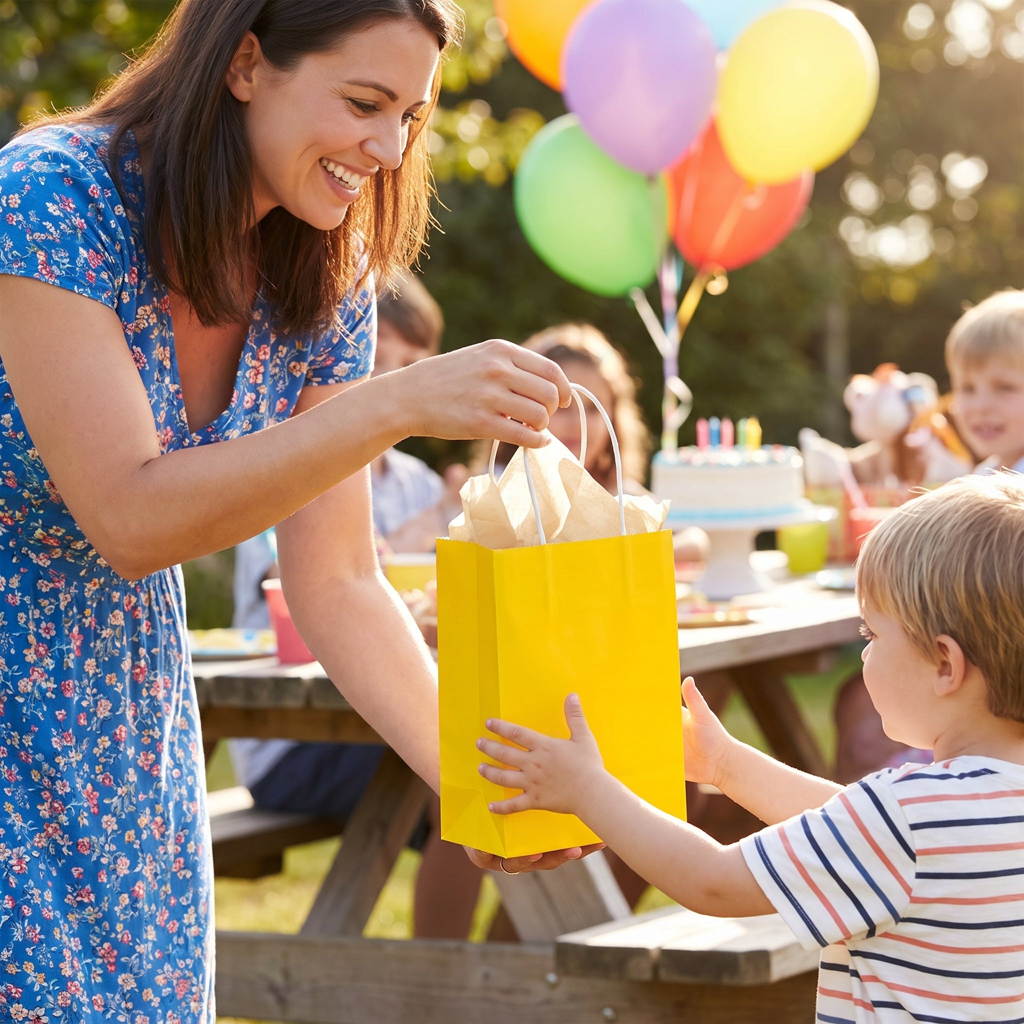 Small Light Yellow Kraft Gift Bag