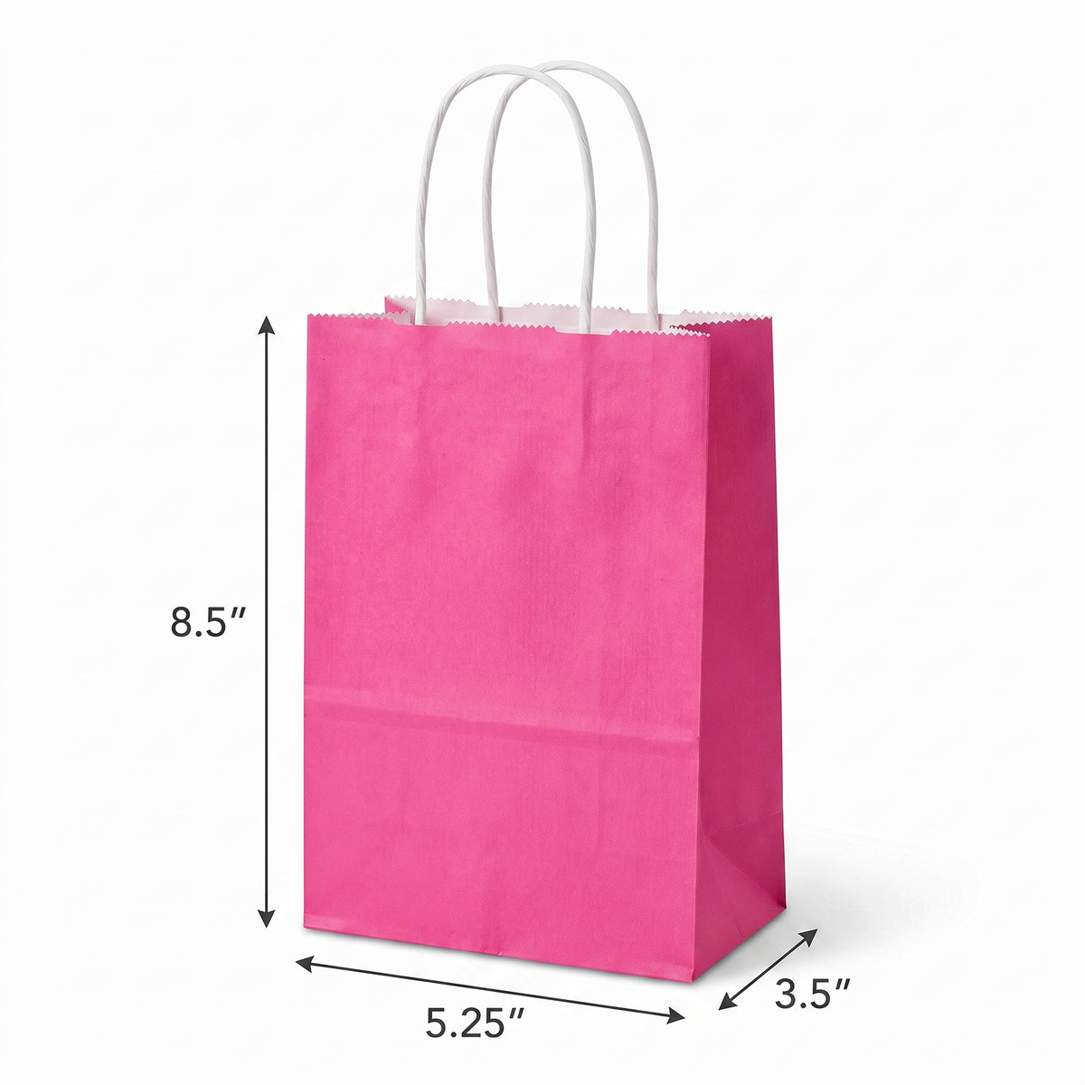 Bright Pink Kraft Paper Gift Bags - 10 Count