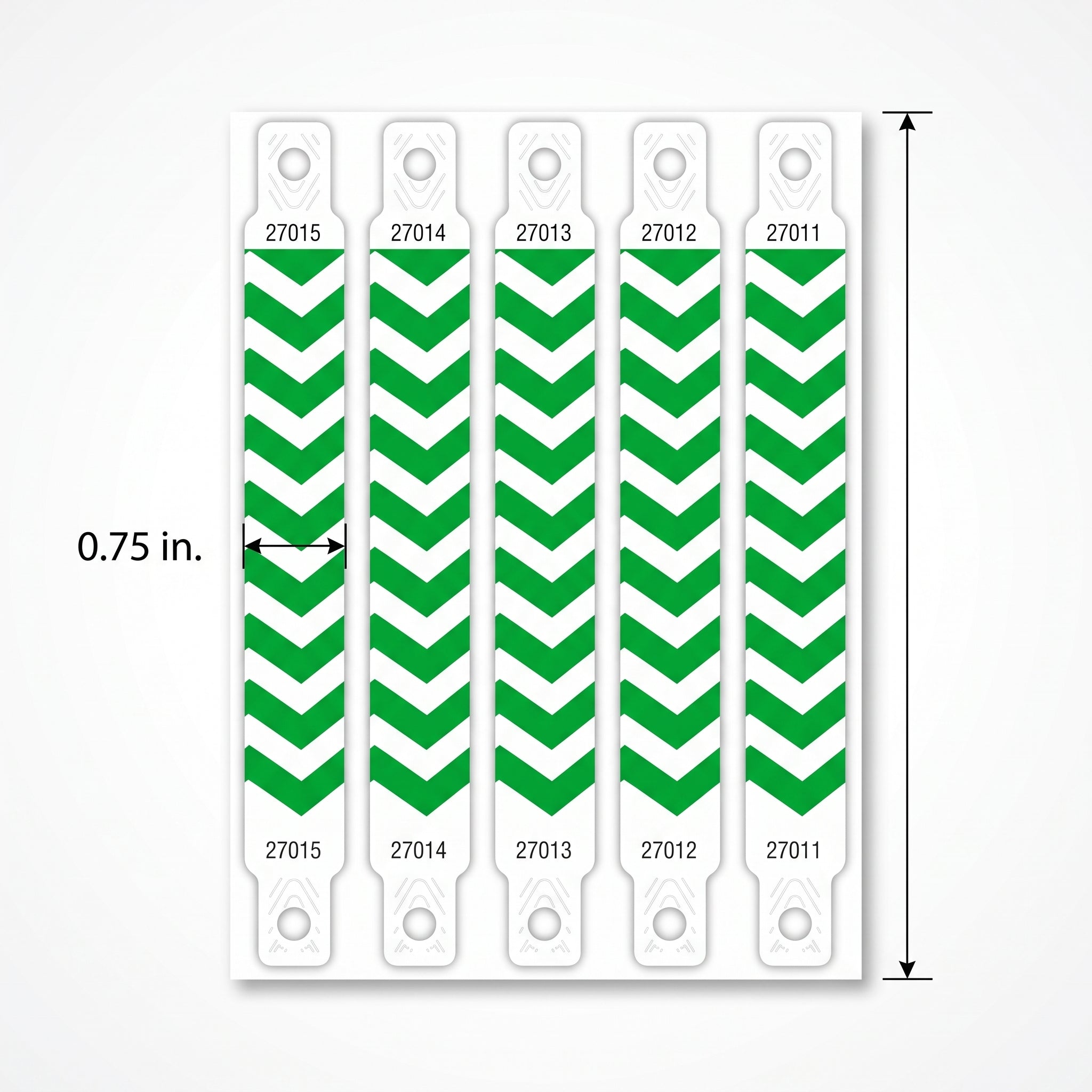 Chevron Green Waterproof Wristbands - 500 Pack