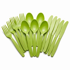 Kiwi Green Assorted Plastic Cutlery Set - 7.5 in. - 24 Pack