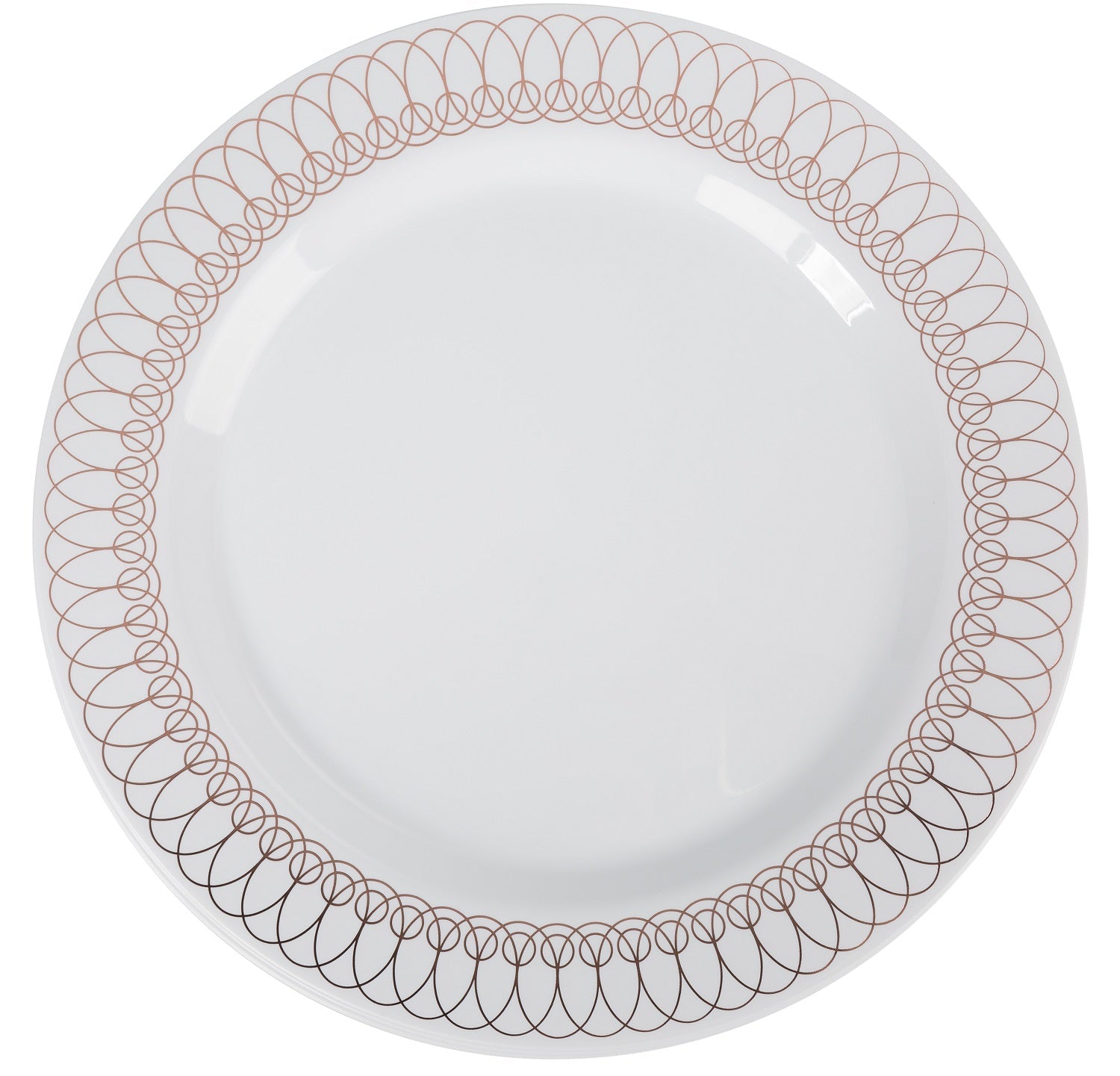 White/Rose Gold Ovals Design Dinnerware Set