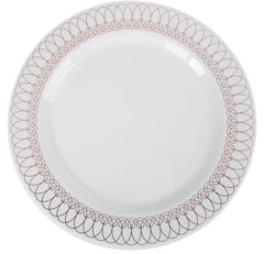 White/Rose Gold Ovals Design Dinnerware Set