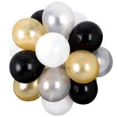 Elegant Sphere Balloon Chandelier Kit - Black, Gold, Silver & White