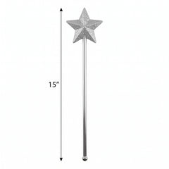 Silver Glitter Angel Star Wand - 15-inch Costume Accessory