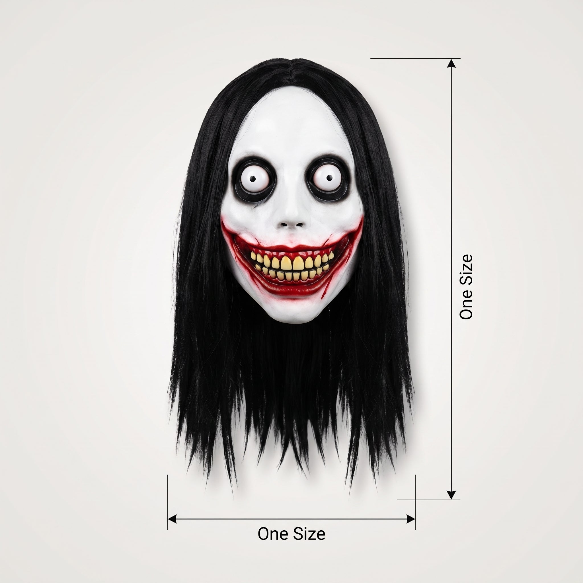 Jeff the Killer Halloween Mask with Hair - Full Head Latex Costume Accessory