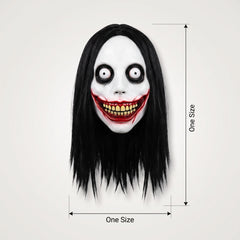 Jeff the Killer Halloween Mask with Hair - Full Head Latex Costume Accessory