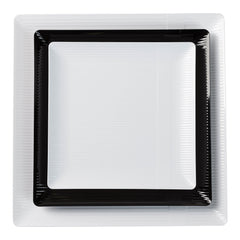 6.5 In. Zen Ridged White Square Plastic Plates | 120 Count