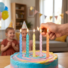 Pastel Pearlized Spiral Birthday Candles, 3.2-in, 12-Pack