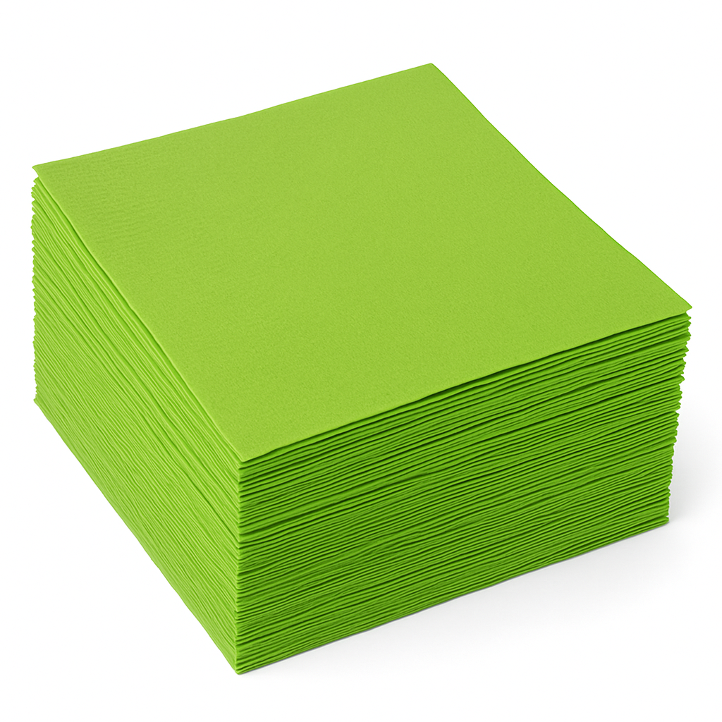 Kiwi Green Solid Beverage Napkins