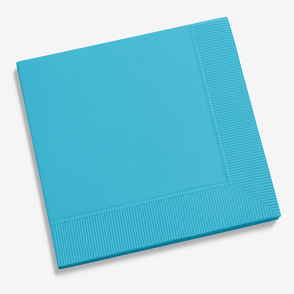 Caribbean Blue Beverage Napkins - Solid Color
