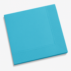 Caribbean Blue Beverage Napkins - Solid Color