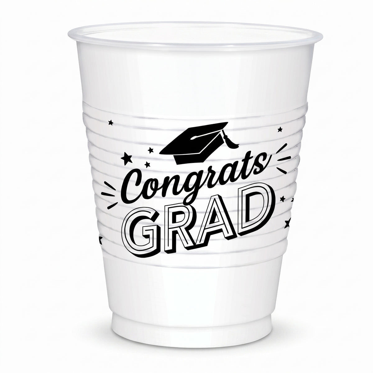 "Congrats Grad" 18oz Plastic Cups - 25ct