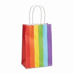 Rainbow Kraft Paper Gift Bags - 10 Count