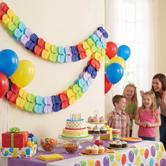 Vibrant Rainbow Tissue Paper Garland