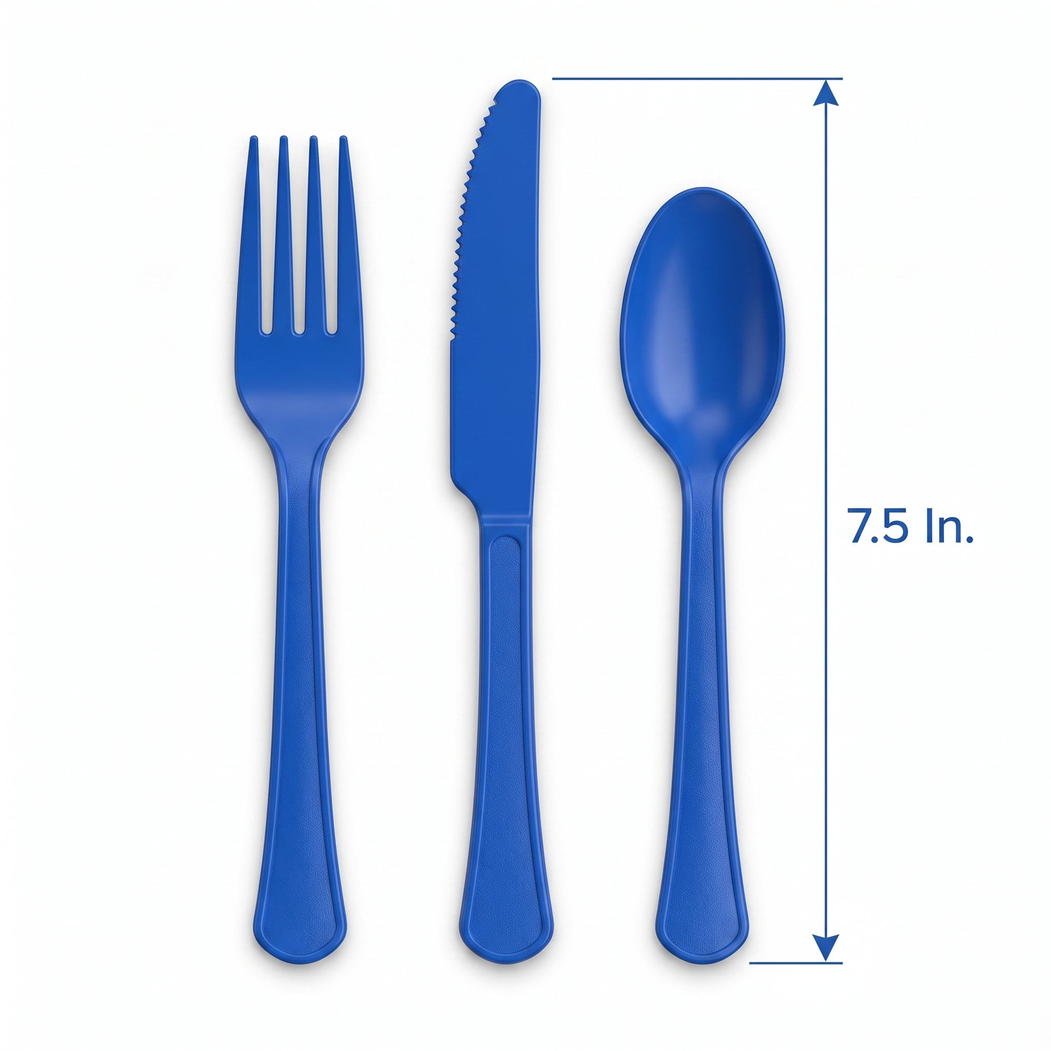 Blue Heavyweight Plastic Cutlery Set - 7.5 in. - 24 Count