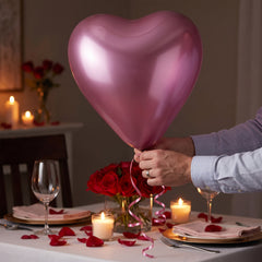Satin Luxe Heart Shaped Latex Balloons, 12-Inch, New Pink, 6-Pack