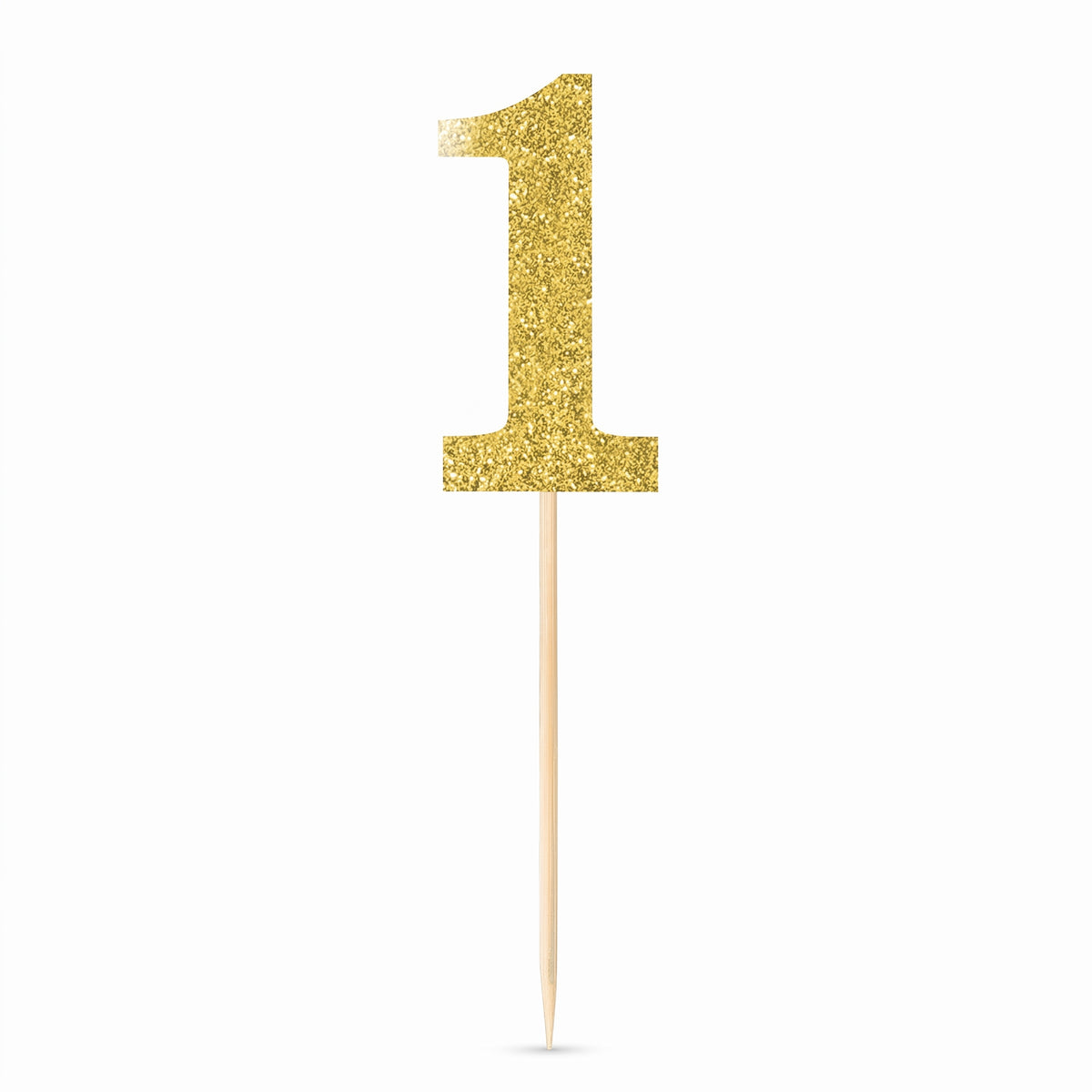 Glitter Gold Number 1 Picks - 7.5-Inch, 4-Pack