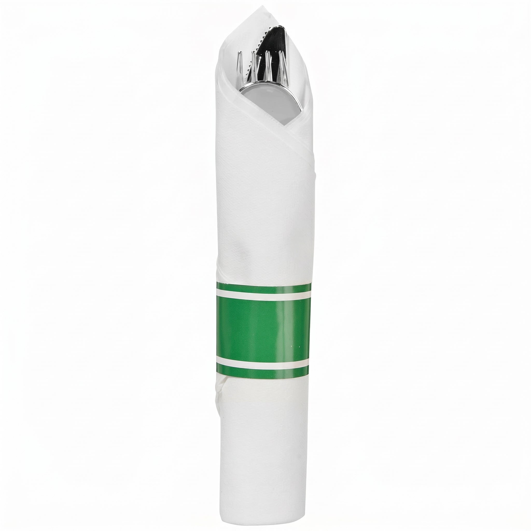 Premium Festive Rolled Cutlery Set with Guest Towel- 10 Pack