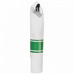 Premium Festive Rolled Cutlery Set with Guest Towel- 10 Pack