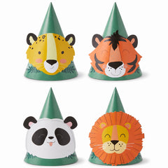 Wild Safari Cone Party Hats Multipack - Pack of 8
