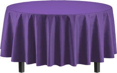 Premium Round Purple Table Covers | 12 Pack