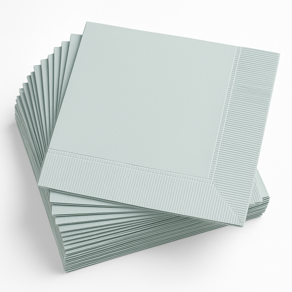 Elegant Silver Lunch Napkins - 6.5 In. x 6.5 In. - 20 Pack
