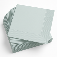 Elegant Silver Lunch Napkins - 6.5 In. x 6.5 In. - 20 Pack