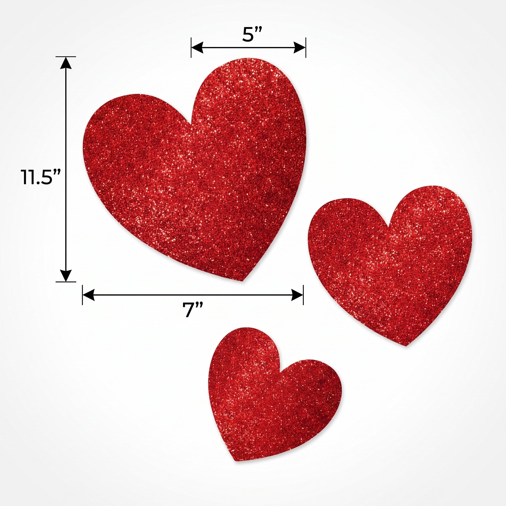 Glitter Heart Cut-Out Decorations Mega Pack - 20 Pieces