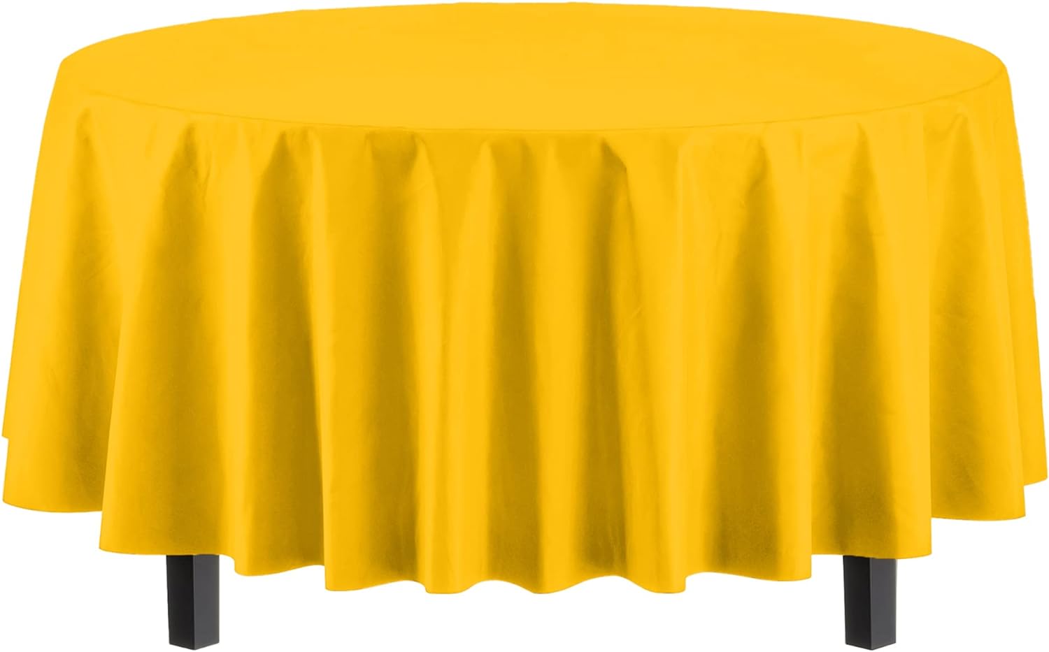 Premium Round Yellow Table Covers | 6 Pack