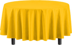 Premium Round Yellow Table Covers | 6 Pack