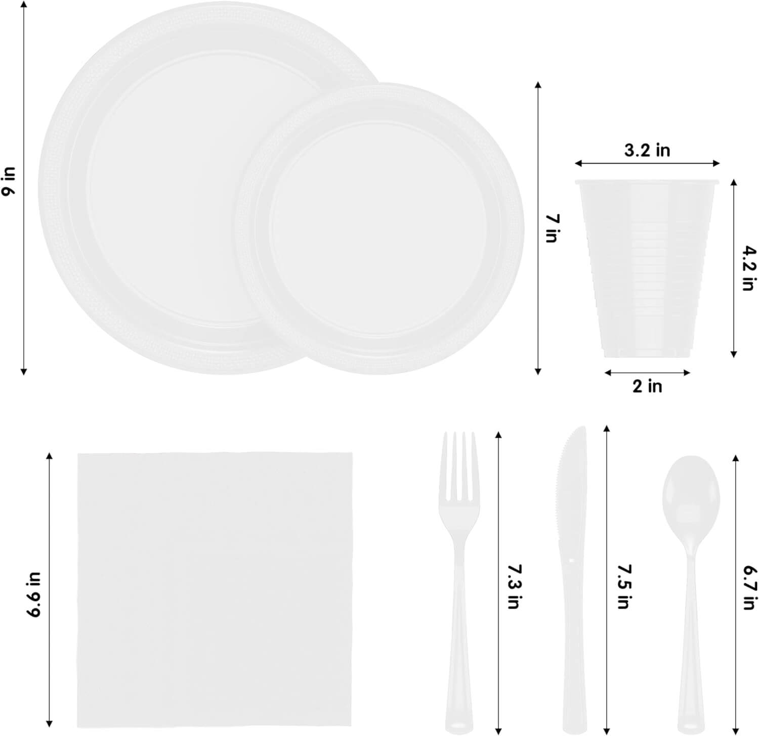 Solid Color Tableware Combo - White