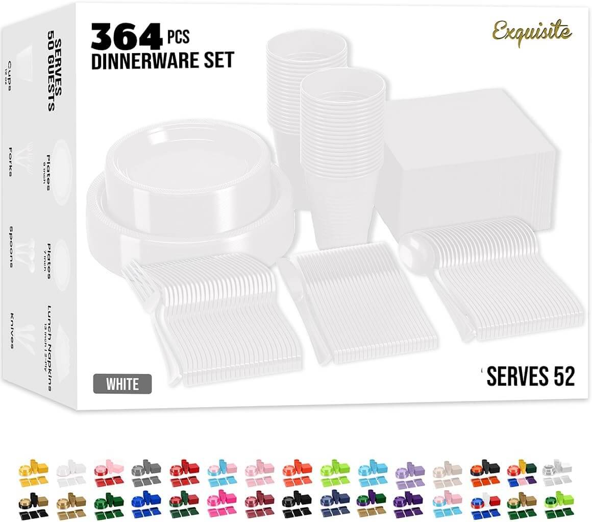 Solid Color Tableware Combo - White