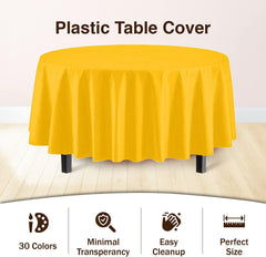 Premium Round Yellow Table Covers | 12 Pack