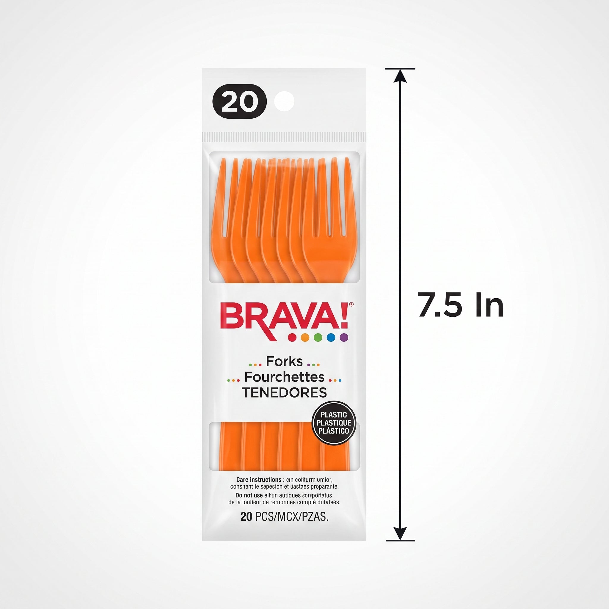 Orange Plastic Forks - 7.5 In. | 20 Count