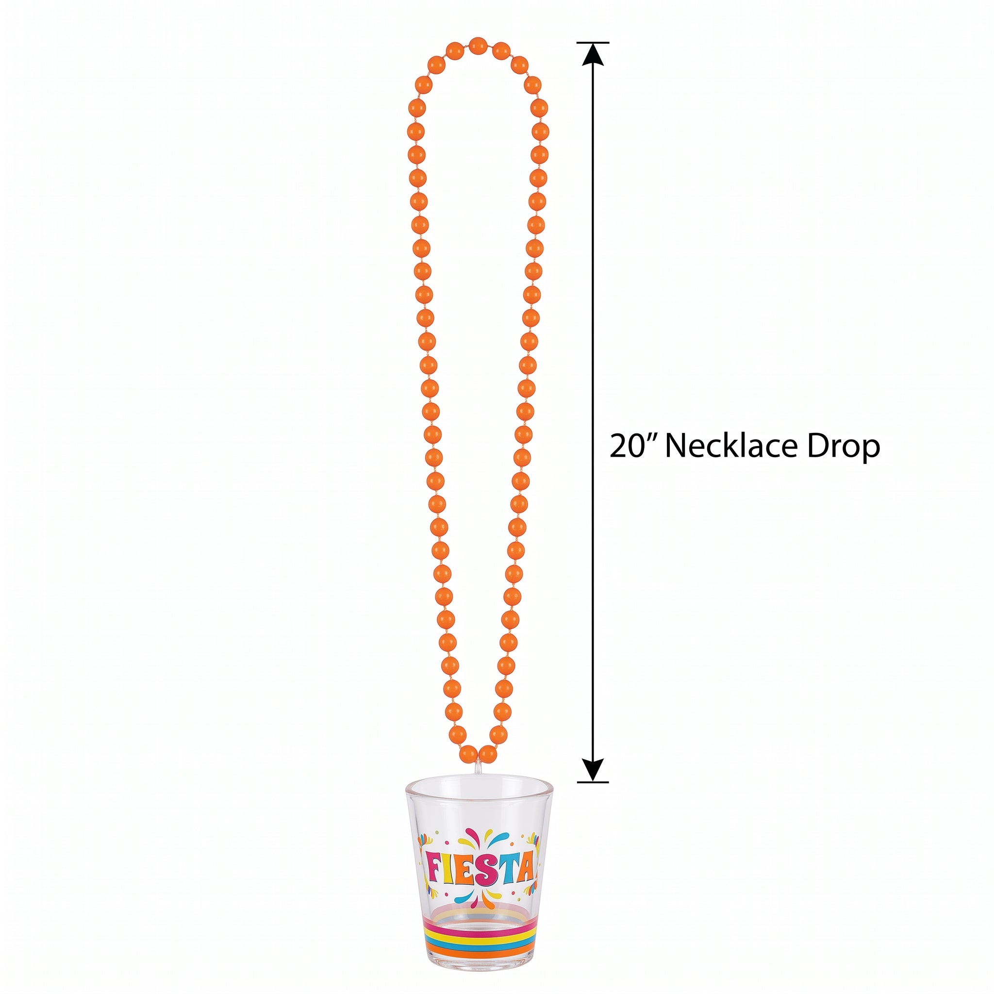 Fiesta Beaded Necklace with Shot Glass - 5 oz