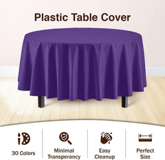 Premium Round Purple Table Covers | 12 Pack