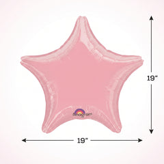 New Pink Star Foil Balloon - 19 Inches