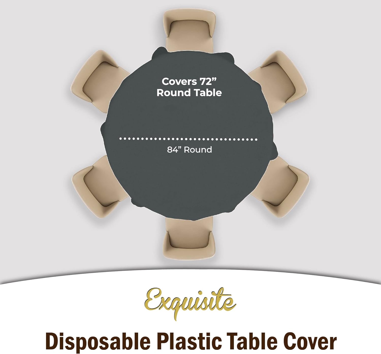 Premium Round Silver Table Covers | 6 Pack