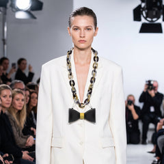 "Happy New Year" Light-Up Bow Tie Chain Necklace in Black, Gold, & Silver