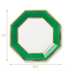 Festive Green Premium 10" Octagonal Paper Plates