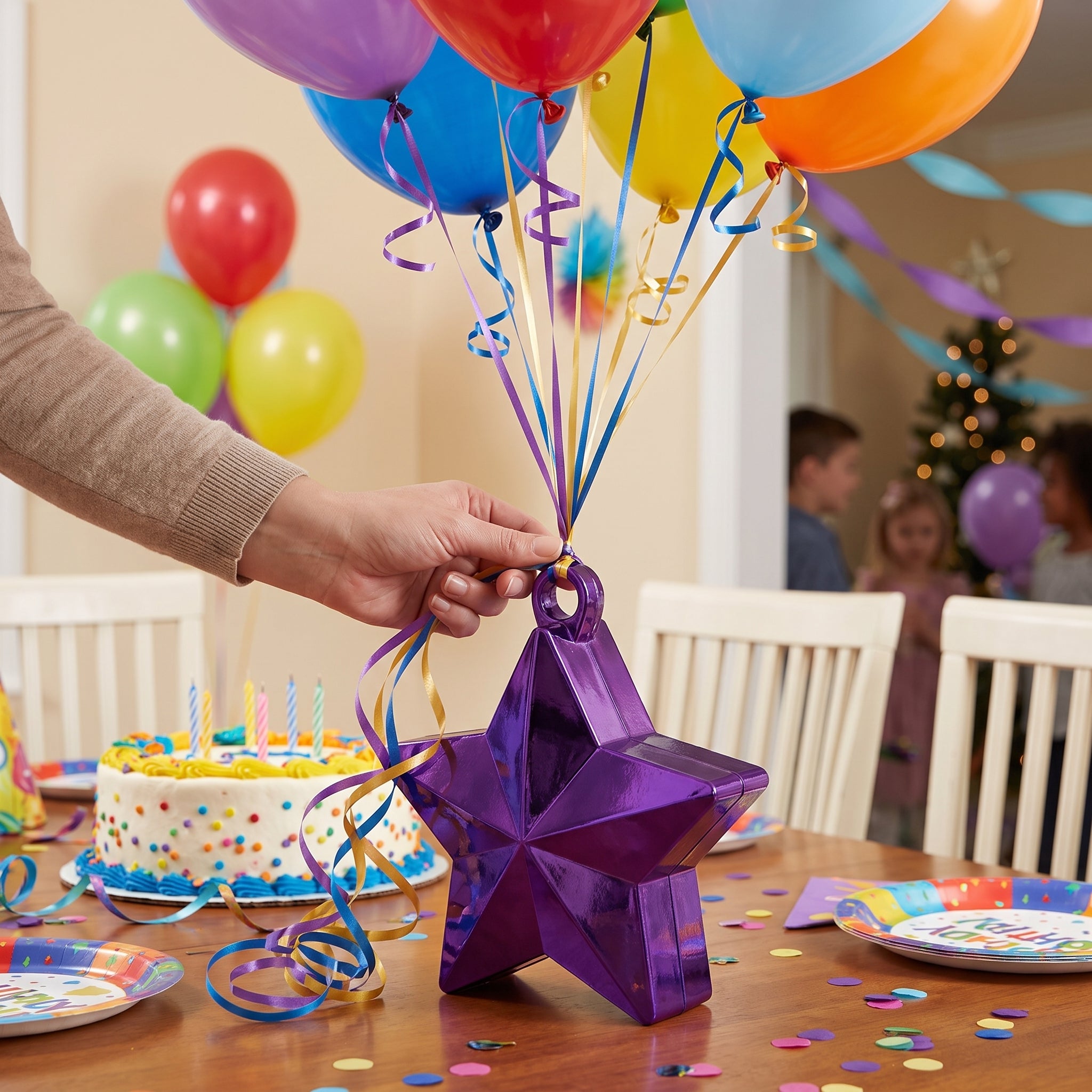 Purple Star Shaped Balloon Weight - Deluxe Party Accessory