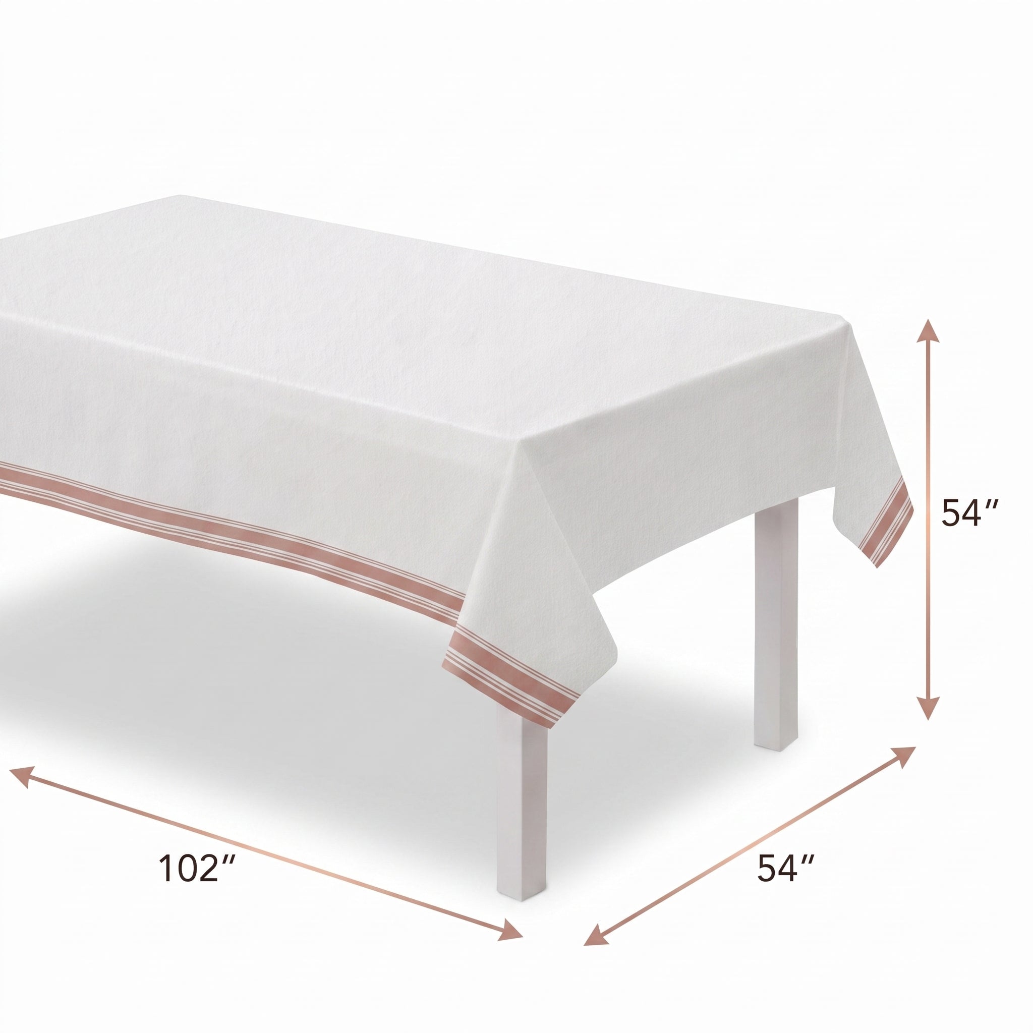 Elegant Rose Gold Airlaid Table Cover - 54" x 102"